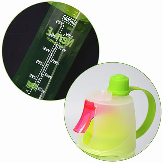 Plastic 2 In 1 Mist Spray Water Bottle (Multicolour  600 Ml  1 Pc)