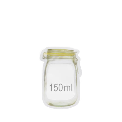 150ml airtight plastic food storage jar with zipper.