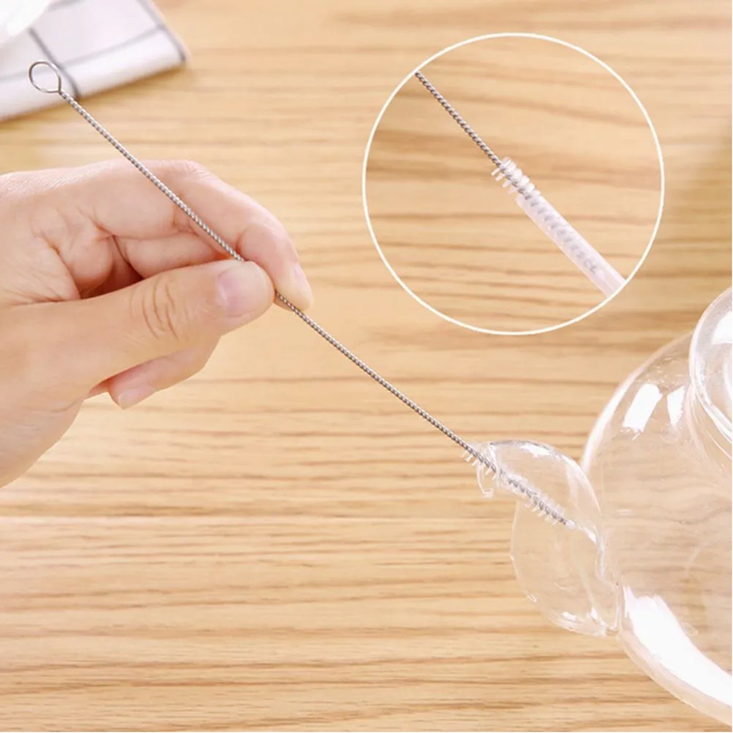 Stainless Steel Straw Cleaning Brush Drinking Pipe (20 Cm  1 Pc)